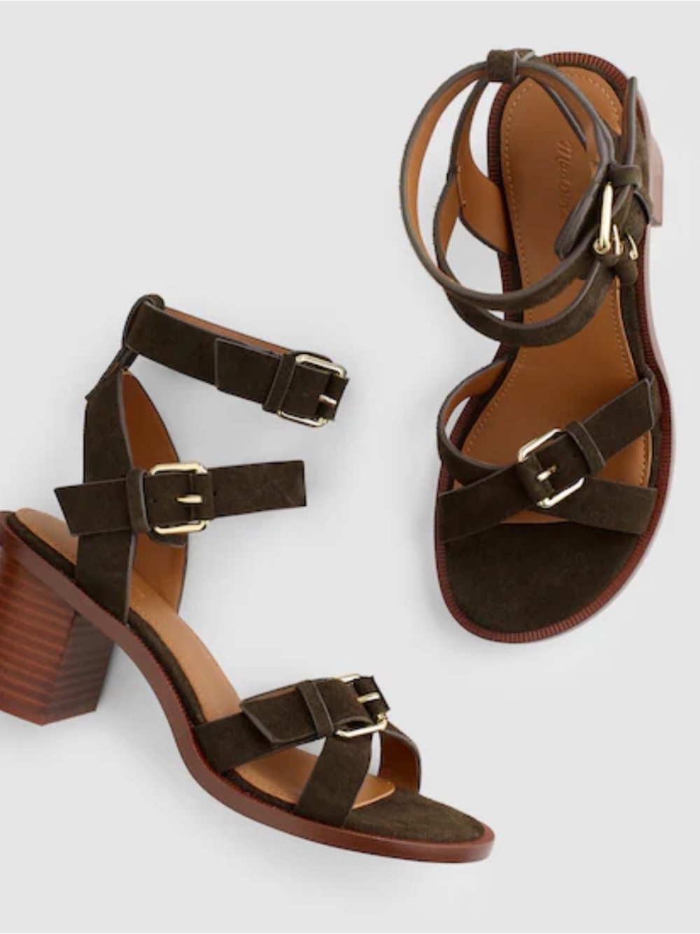 Madewell The Corinna Buckle-Strap Heeled Sandal NZ718